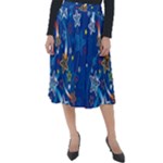 Christmas Stars Pattern Star Classic Velour Midi Skirt 