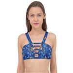 Christmas Stars Pattern Star Cage Up Bikini Top