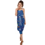 Christmas Stars Pattern Star Waist Tie Cover Up Chiffon Dress