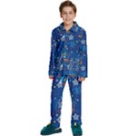 Christmas Stars Pattern Star Kids  Long Sleeve Velvet Pajamas Set