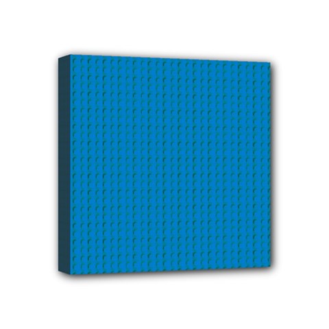 Blue Lego Texture Macro, Blue Dots Background, Lego Mini Canvas 4  x 4  (Stretched) from ArtsNow.com