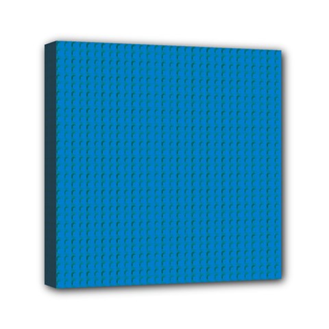 Blue Lego Texture Macro, Blue Dots Background, Lego Mini Canvas 6  x 6  (Stretched) from ArtsNow.com