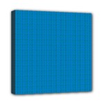 Blue Lego Texture Macro, Blue Dots Background, Lego Mini Canvas 8  x 8  (Stretched)