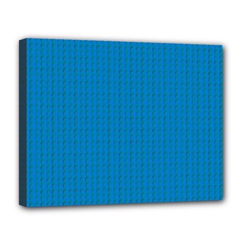 Blue Lego Texture Macro, Blue Dots Background, Lego Canvas 14  x 11  (Stretched) from ArtsNow.com