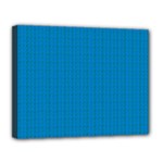 Blue Lego Texture Macro, Blue Dots Background, Lego Canvas 14  x 11  (Stretched)