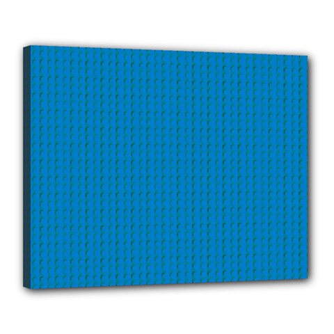 Blue Lego Texture Macro, Blue Dots Background, Lego Canvas 20  x 16  (Stretched) from ArtsNow.com