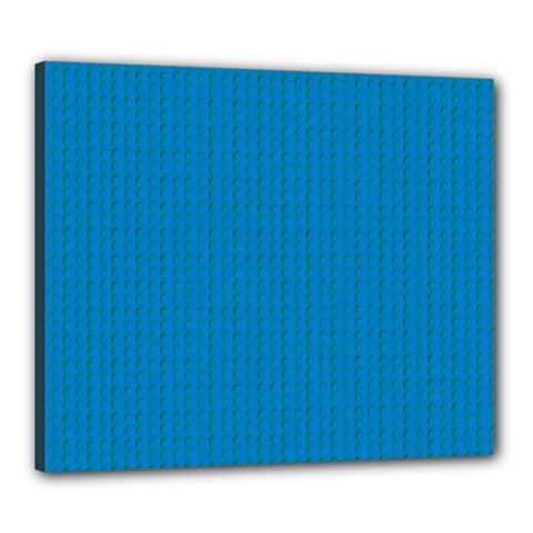 Blue Lego Texture Macro, Blue Dots Background, Lego Canvas 24  x 20  (Stretched) from ArtsNow.com