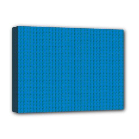 Blue Lego Texture Macro, Blue Dots Background, Lego Deluxe Canvas 16  x 12  (Stretched)  from ArtsNow.com