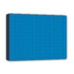 Blue Lego Texture Macro, Blue Dots Background, Lego Deluxe Canvas 16  x 12  (Stretched) 