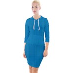 Blue Lego Texture Macro, Blue Dots Background, Lego Quarter Sleeve Hood Bodycon Dress