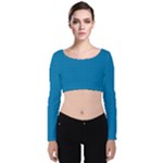 Blue Lego Texture Macro, Blue Dots Background, Lego Velvet Long Sleeve Crop Top