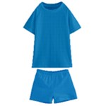 Blue Lego Texture Macro, Blue Dots Background, Lego Kids  Swim T-Shirt and Shorts Set