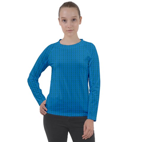 Blue Lego Texture Macro, Blue Dots Background, Lego Women s Long Sleeve Raglan T