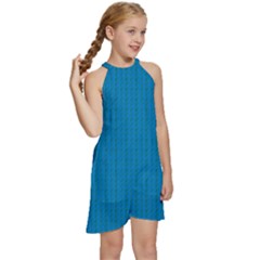 Kids  Halter Collar Waist Tie Chiffon Dress 