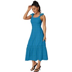 Tie-Strap Tiered Midi Chiffon Dress 