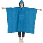 Blue Lego Texture Macro, Blue Dots Background, Lego Women s Hooded Rain Ponchos