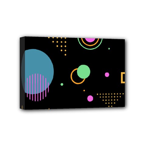 Colartive, Aesthetic, Amoled, Black, Colorful, Desenho Mini Canvas 6  x 4  (Stretched) from ArtsNow.com