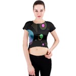 Colartive, Aesthetic, Amoled, Black, Colorful, Desenho Crew Neck Crop Top