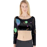 Colartive, Aesthetic, Amoled, Black, Colorful, Desenho Long Sleeve Crop Top