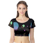 Colartive, Aesthetic, Amoled, Black, Colorful, Desenho Short Sleeve Crop Top