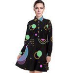 Colartive, Aesthetic, Amoled, Black, Colorful, Desenho Long Sleeve Chiffon Shirt Dress