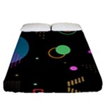 Colartive, Aesthetic, Amoled, Black, Colorful, Desenho Fitted Sheet (Queen Size)