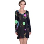 Colartive, Aesthetic, Amoled, Black, Colorful, Desenho Long Sleeve Nightdress