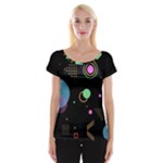 Colartive, Aesthetic, Amoled, Black, Colorful, Desenho Cap Sleeve Top