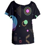 Colartive, Aesthetic, Amoled, Black, Colorful, Desenho Women s Oversized T-Shirt