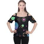 Colartive, Aesthetic, Amoled, Black, Colorful, Desenho Cutout Shoulder T-Shirt