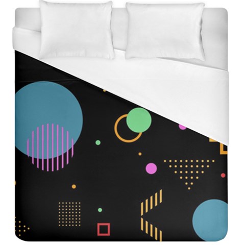 Colartive, Aesthetic, Amoled, Black, Colorful, Desenho Duvet Cover (King Size) from ArtsNow.com