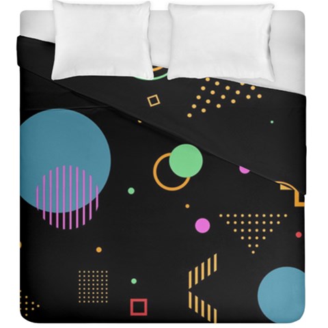 Colartive, Aesthetic, Amoled, Black, Colorful, Desenho Duvet Cover Double Side (King Size) from ArtsNow.com