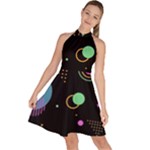 Colartive, Aesthetic, Amoled, Black, Colorful, Desenho Sleeveless Halter Neck A-Line Dress