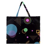 Colartive, Aesthetic, Amoled, Black, Colorful, Desenho Zipper Large Tote Bag