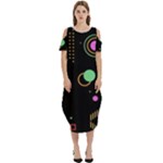 Colartive, Aesthetic, Amoled, Black, Colorful, Desenho Cold Shoulder Loose Fit Dress With Pockets