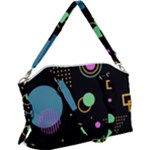 Colartive, Aesthetic, Amoled, Black, Colorful, Desenho Canvas Crossbody Bag