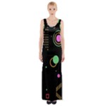 Colartive, Aesthetic, Amoled, Black, Colorful, Desenho Thigh Split Maxi Dress