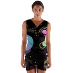 Colartive, Aesthetic, Amoled, Black, Colorful, Desenho Wrap Front Bodycon Dress