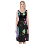 Colartive, Aesthetic, Amoled, Black, Colorful, Desenho Midi Sleeveless Dress