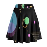 Colartive, Aesthetic, Amoled, Black, Colorful, Desenho High Waist Skirt