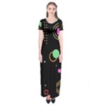 Colartive, Aesthetic, Amoled, Black, Colorful, Desenho Short Sleeve Maxi Dress