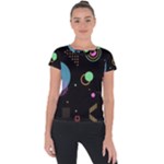 Colartive, Aesthetic, Amoled, Black, Colorful, Desenho Short Sleeve Sports Top 