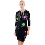 Colartive, Aesthetic, Amoled, Black, Colorful, Desenho Quarter Sleeve Hood Bodycon Dress