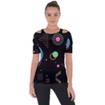 Colartive, Aesthetic, Amoled, Black, Colorful, Desenho Shoulder Cut Out Short Sleeve Top