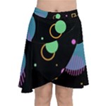 Colartive, Aesthetic, Amoled, Black, Colorful, Desenho Chiffon Wrap Front Skirt