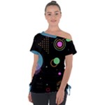 Colartive, Aesthetic, Amoled, Black, Colorful, Desenho Off Shoulder Tie-Up T-Shirt