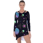 Colartive, Aesthetic, Amoled, Black, Colorful, Desenho Asymmetric Cut-Out Shift Dress