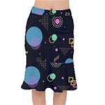 Colartive, Aesthetic, Amoled, Black, Colorful, Desenho Short Mermaid Skirt