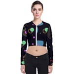 Colartive, Aesthetic, Amoled, Black, Colorful, Desenho Long Sleeve Zip Up Bomber Jacket