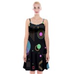 Colartive, Aesthetic, Amoled, Black, Colorful, Desenho Spaghetti Strap Velvet Dress